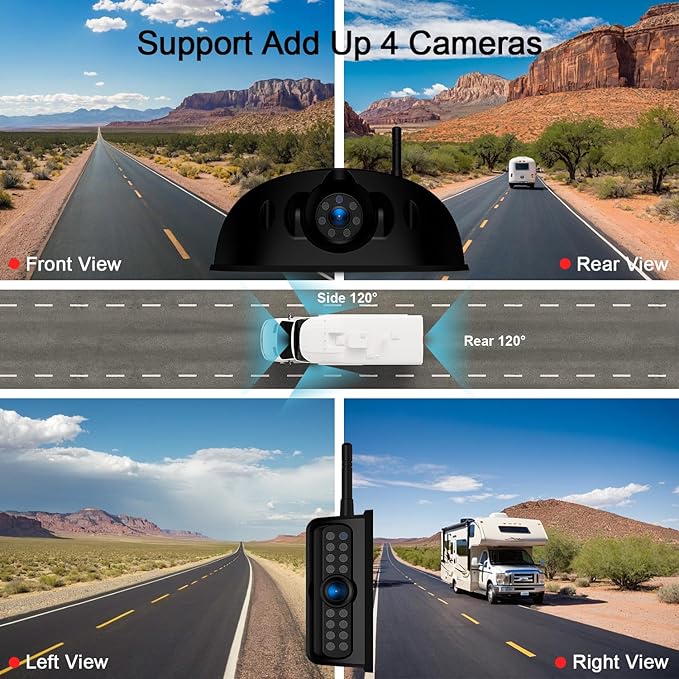 Fookoo 1080P 10" Wireless RV Backup Camera System