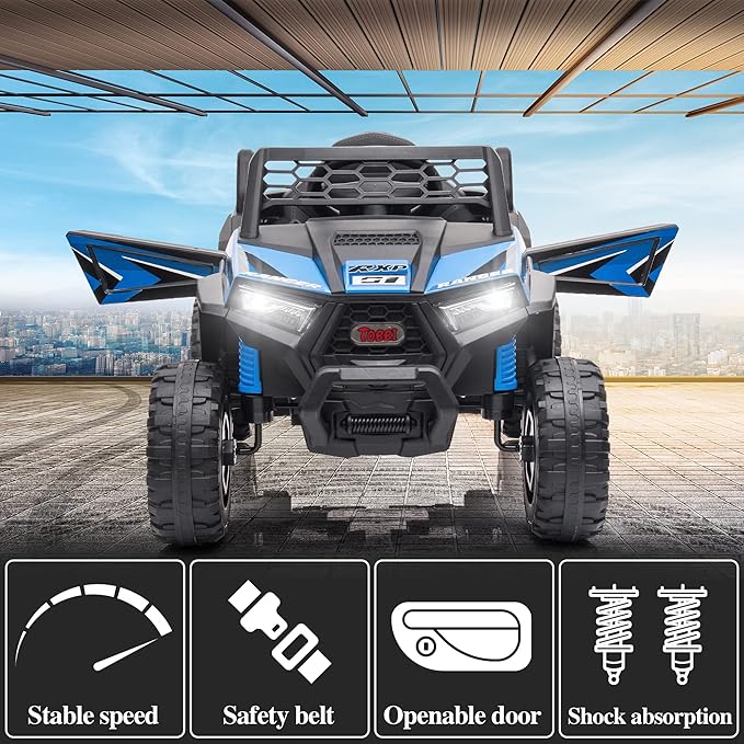 TOBBI 12V Kids Ride on Car, Electric Off-Road UTV Truck