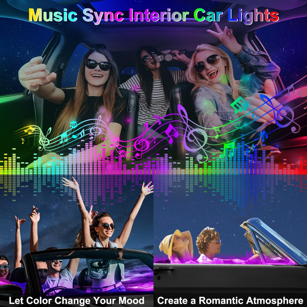 Dreamcolor Acrylic Interior Car LED Strip Lights, 10 in 1 Ambient Lighting Ki...