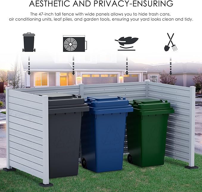 Kozyard 50" W x 48" H Outdoor Privacy Screens Aluminum Post, Air Co...