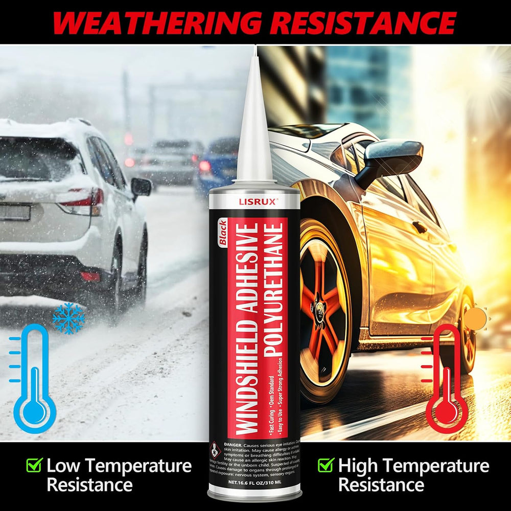 [6 Pack] Polyurethane Windshield Adhesive, Windshield Sealant Black - High Bo...