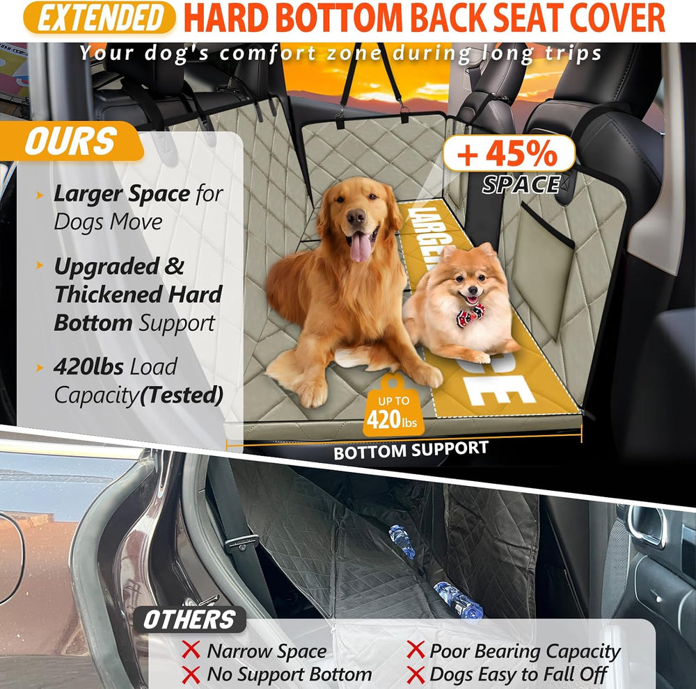 Hard Bottom Dog Car Seat Cover for Back Seat, Backseat Extender