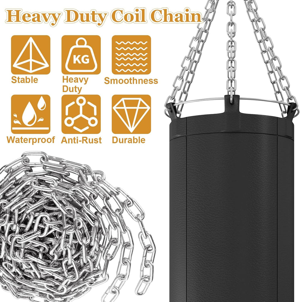 WOPPLXY 19.6ft (6 m) Length Galvanized Steel Chain, 0.23 Inch(6 mm) Heavy Dut...