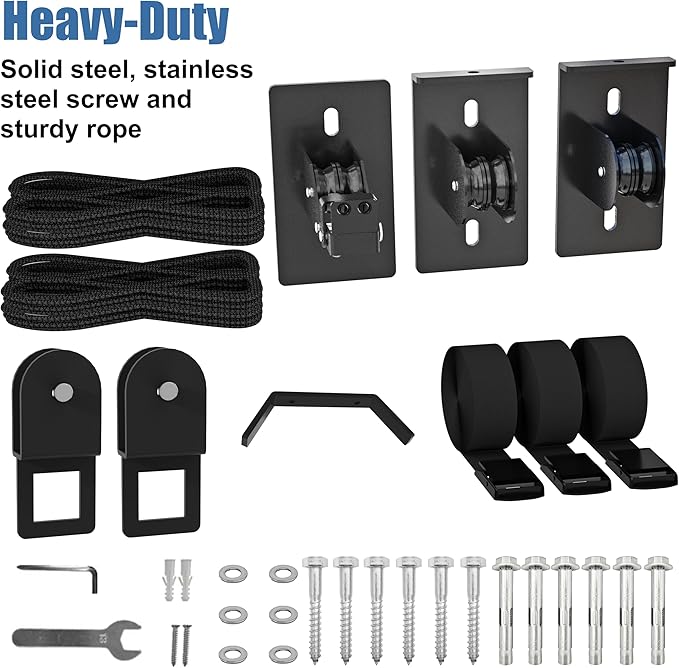 Cargo Box Pulley System for Garage Storage, Heavy-Duty