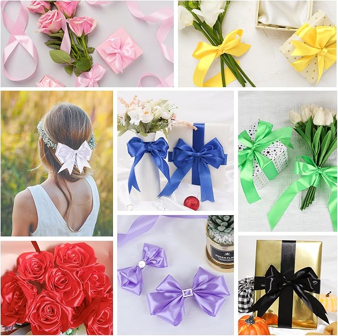 NESCCI 800 Yards Ribbon,1-1/2 Inch Satin Ribbon,Single Face Satin Ribbons, Pe...
