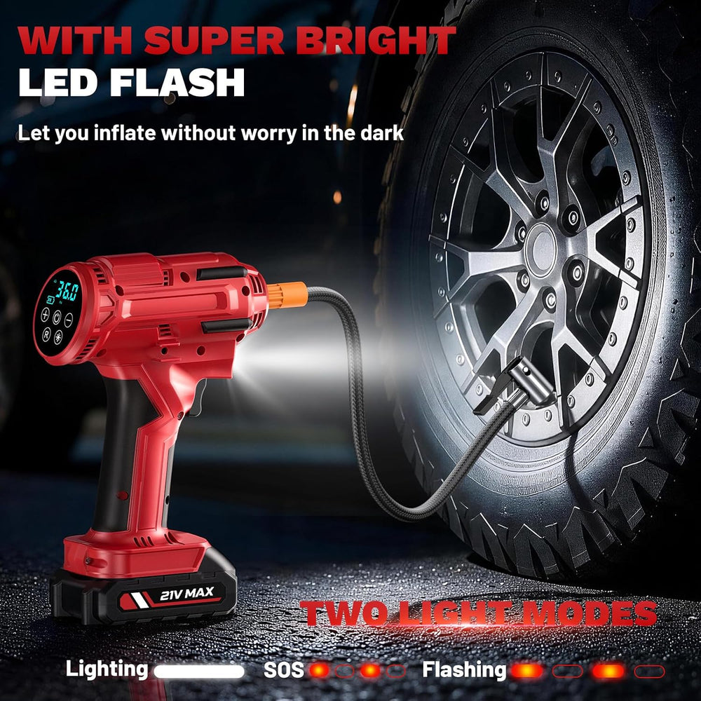 Tire inflator Portable Air Compressor - 160PSI &21V Battery Tire Pump