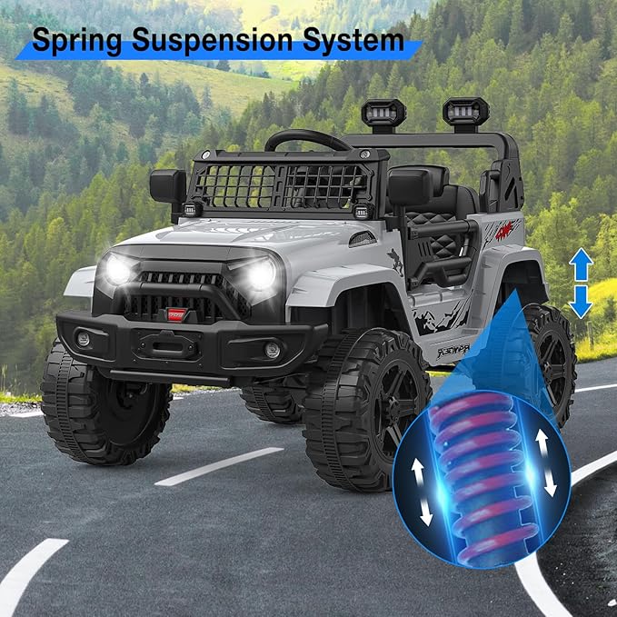 12V Kids Electric Ride On Truck Car w/Parent Remote Control, Spring Suspension