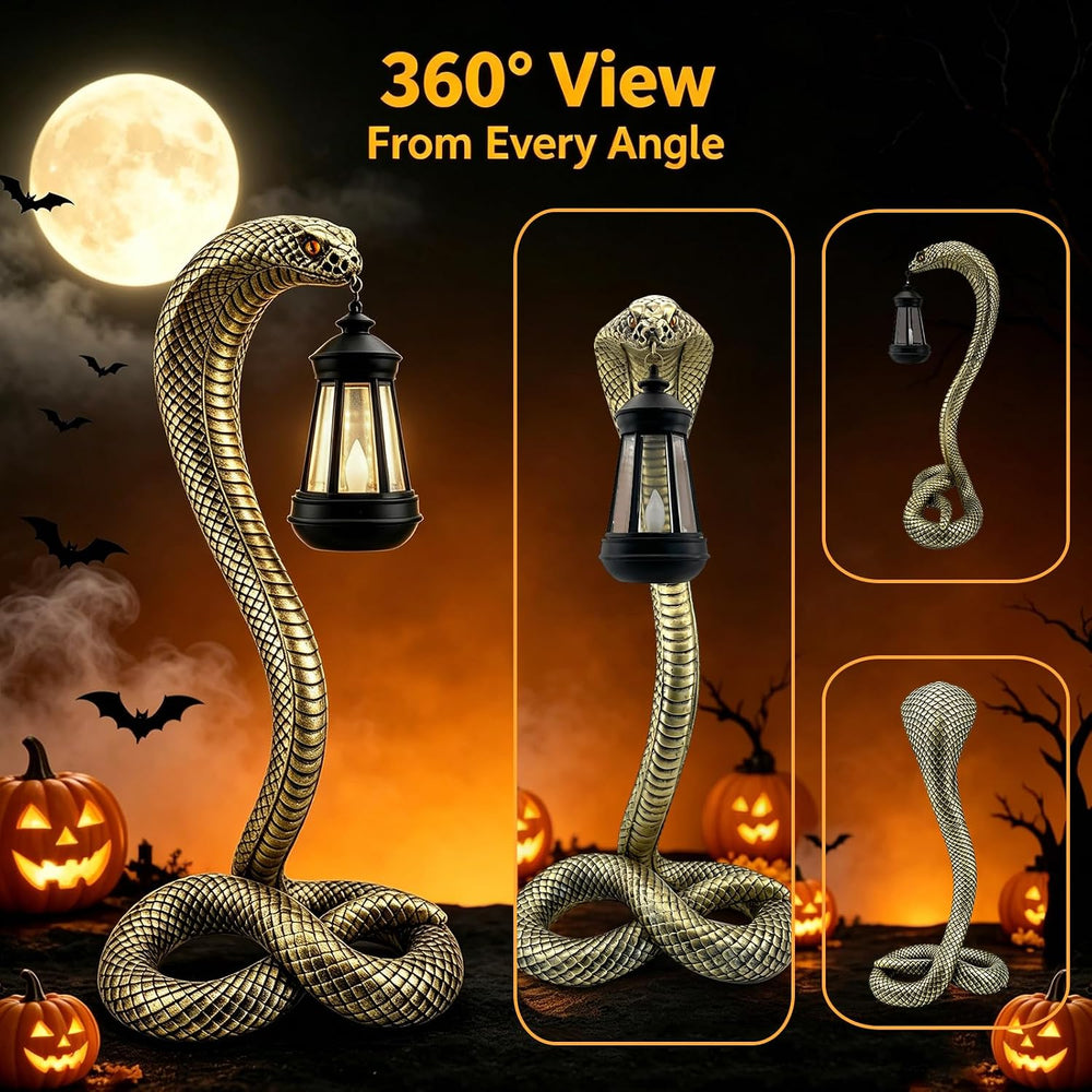 Halloween Decor Solar Snake Garden Statue,19.89'' Snake for Yard Lawn...