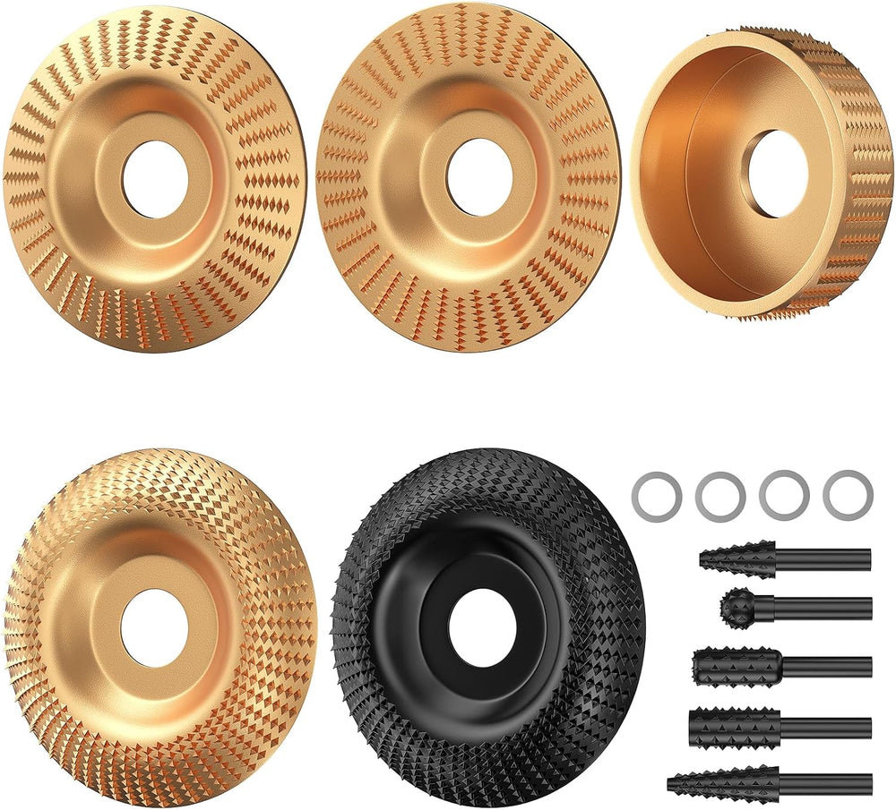 BURMONG 14PCS Wood Carving Disc Set for Angle Grinder, 4" & 4.5&quot...