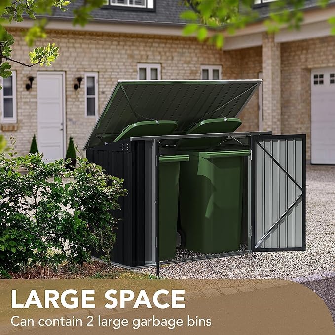 Devoko Outdoor Storage Shed 5.8 x 3.3 FT Metal Trash Shed Waterproof Outside