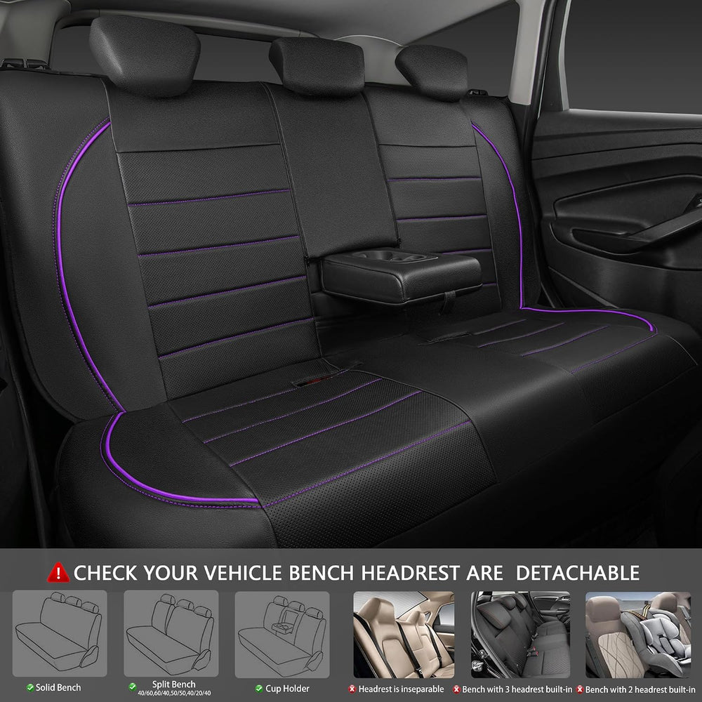 CAR PASS Piping PU Leather Car Seat Cover,Inside Zipper Design and Reserved O...