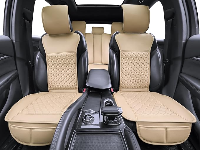 Elantrip Car Seat Cover Full Set Leather Car Seat Protector Universal fit
