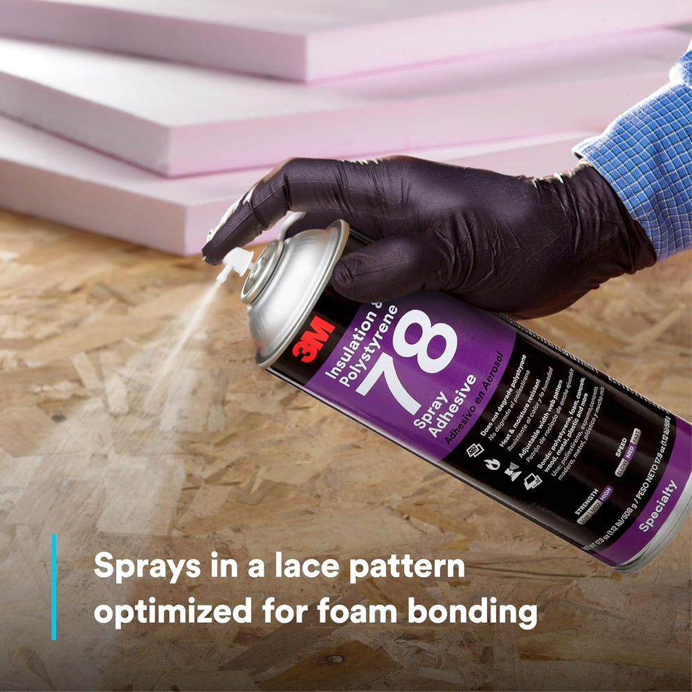 3M Polystyrene Foam Insulation Spray Adhesive 78, Clear, 24 fl oz Can