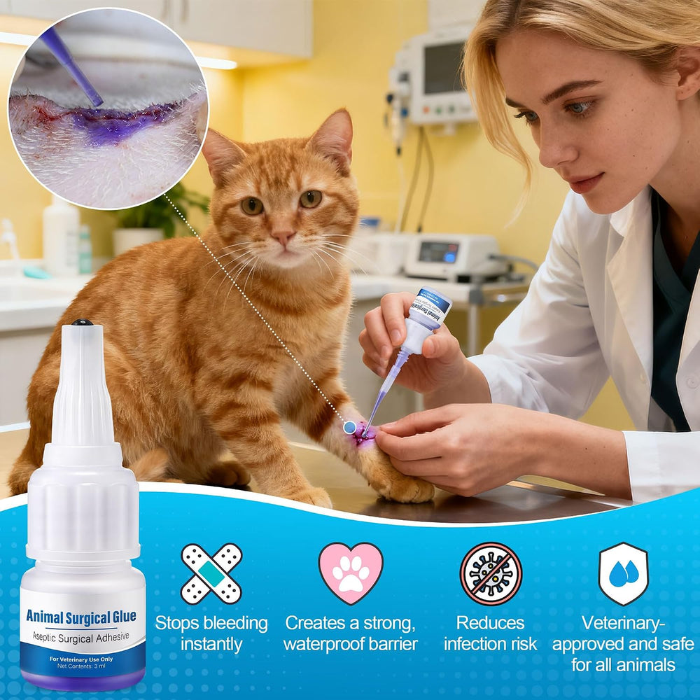 Veterinary Surgical Skin Glue, Strong Surgical Adhesive with 10 Precise Appli...