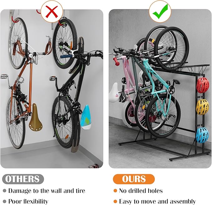 OYEAL Bike Rack Garage Floor Bike Storage Stand