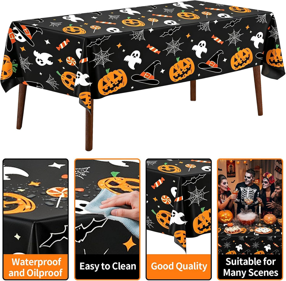 CXPSINC 54 Inch X 200 Feet Plastic Table Cover Roll Disposable Halloween Tabl...
