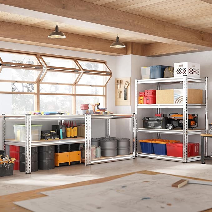 REIBII 60.05" H Storage Shelves 1840LBS Garage Shelving Heavy Duty Shelv...