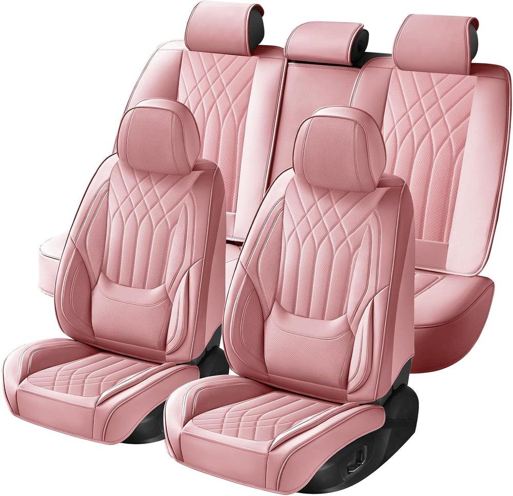Pink Car Seat Covers Full Set Universal 5-Seater Full Coverage