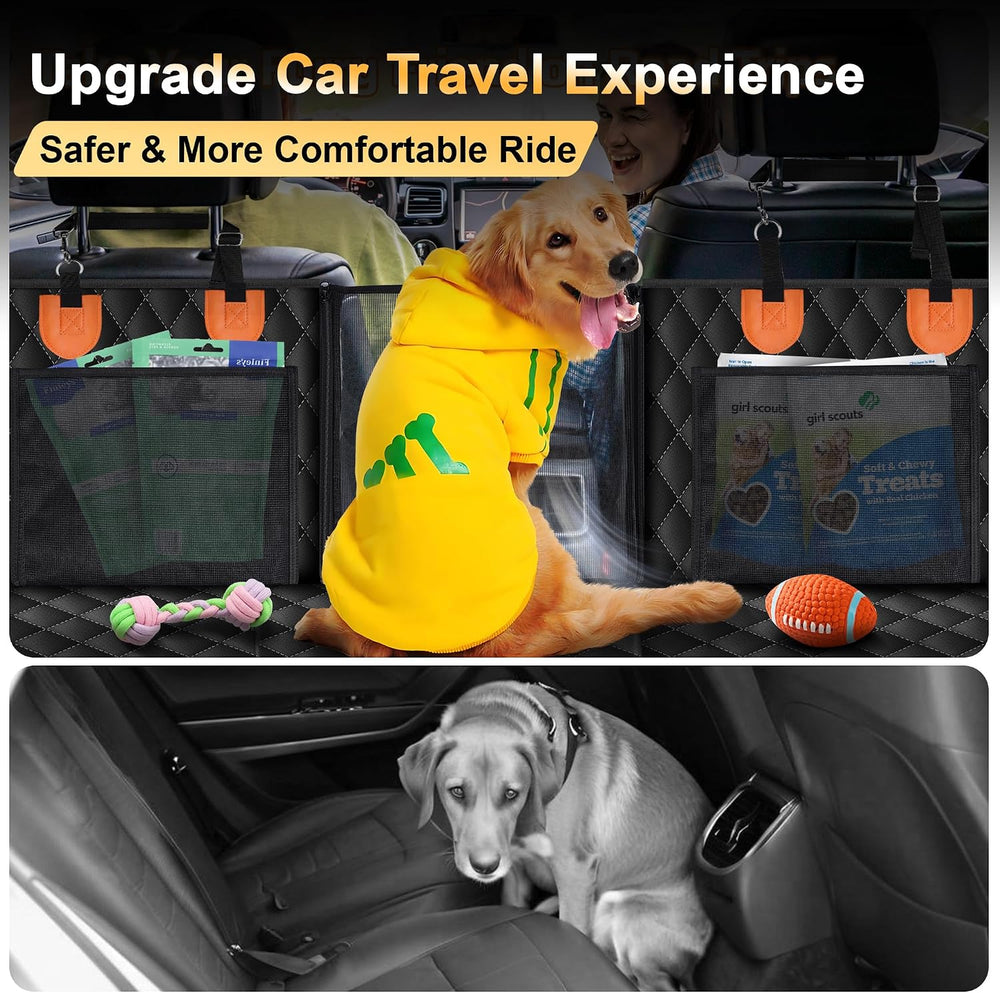 Back Seat Extender for Dogs, Holds 450 lbs, Hard Bottom Waterproof Dog Car Se...