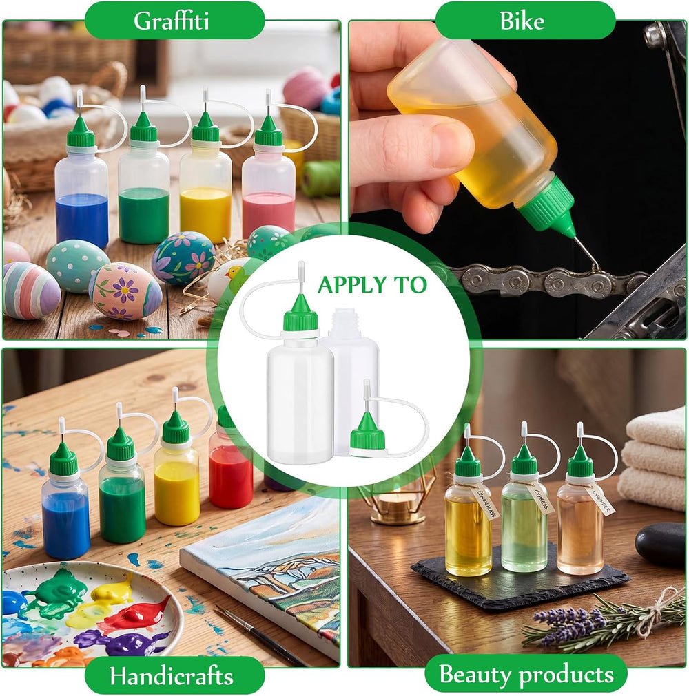 100 Pcs 30 ml/ 1 oz Precision Needle Tip Glue Applicator Bottle, Green