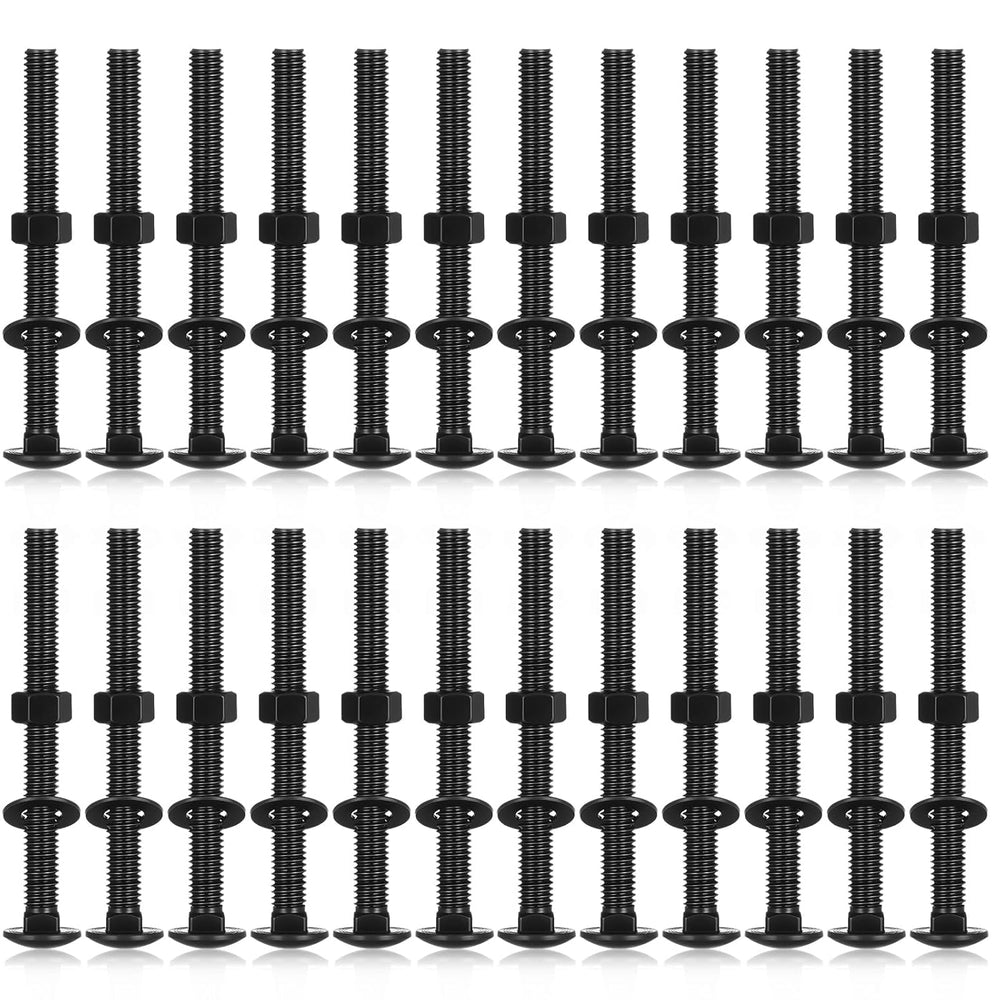 Zonon 50 Sets 1/4-20 x 3 Carriage Bolts and Nuts Kit,Black