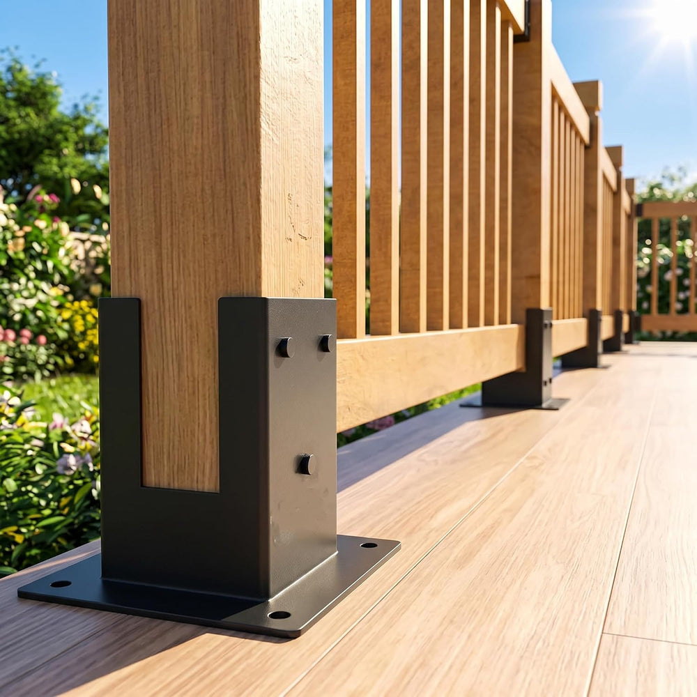 4×4 Post Base 8Pcs,Inner Size 3.58"x3.58" Post Brackets, Heavy Duty...