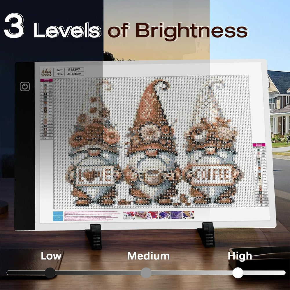FANGZH Diamond Painting Storage Accessories Kit with A4 Light Pad, Bead Organ...