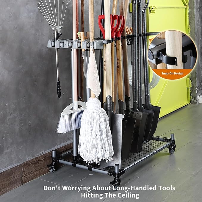 Heavy duty garden tool organizer garage storage holder storage large long