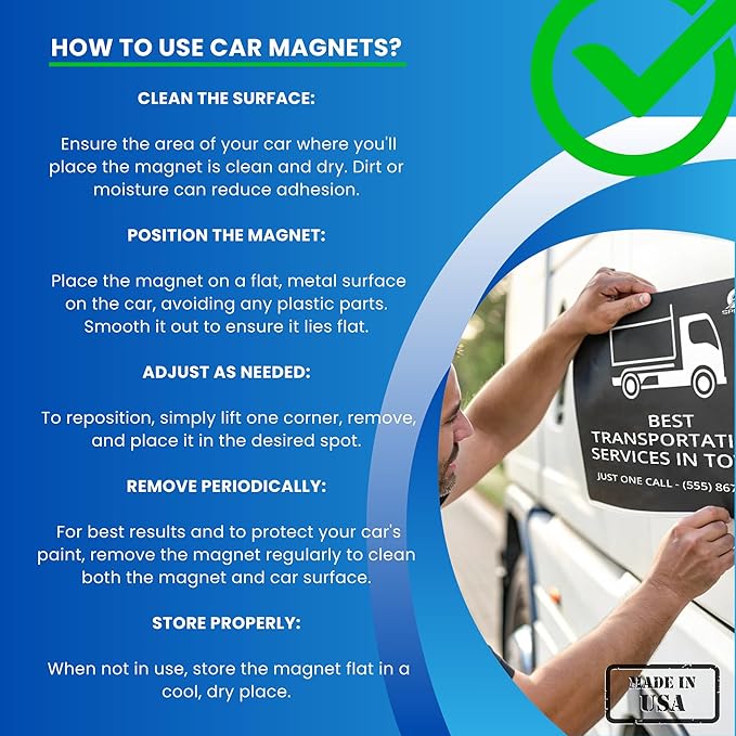 2 Pack Extra Large Custom Car Magnets