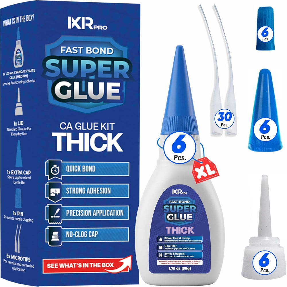 Thick CA Glue, Super Glue, Adhesive, 6 Pcs 1.75oz Repair kit