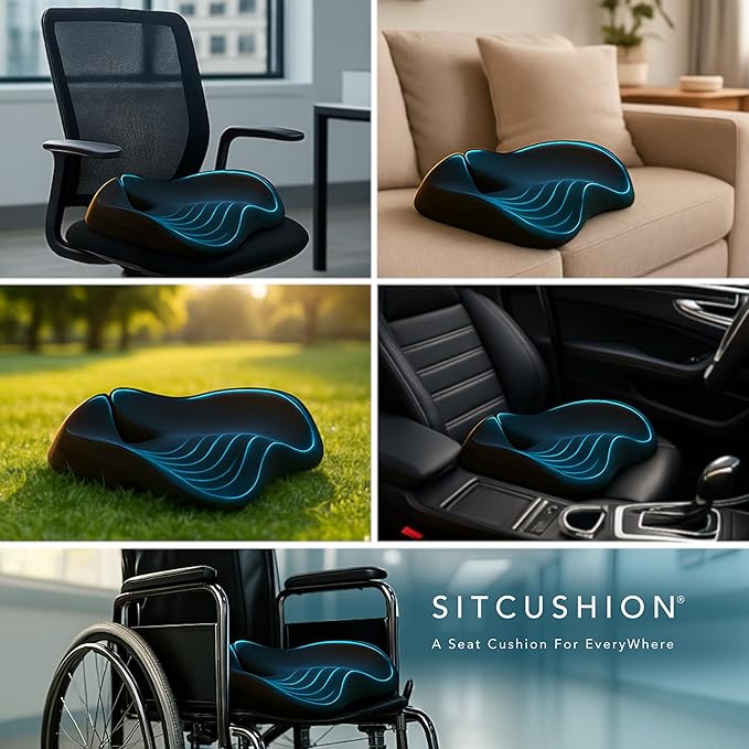 Pressure Relief Seat Cushion for Tailbone Pain – X Large Office Chair Cushion