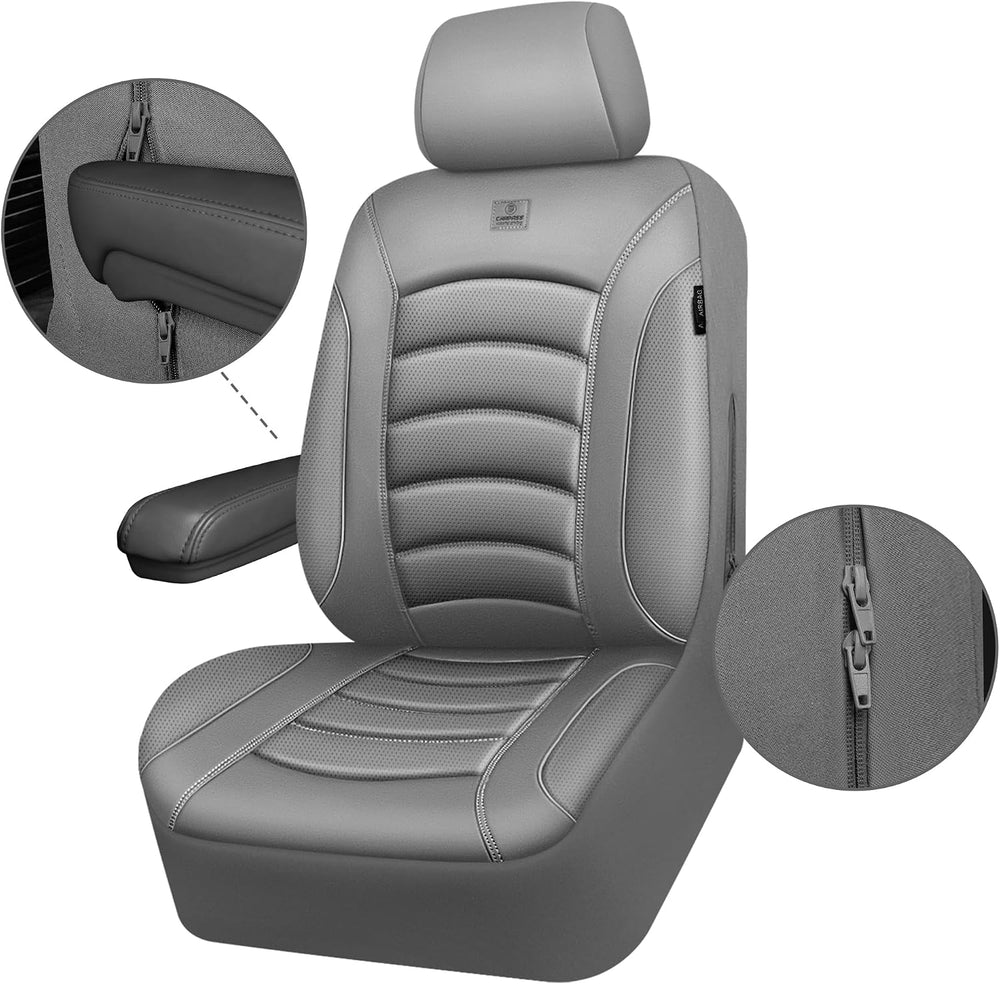 CAR PASS 3D Foam PU Leather Car Seat Covers, Universal Seat Covers Front 2 fo...