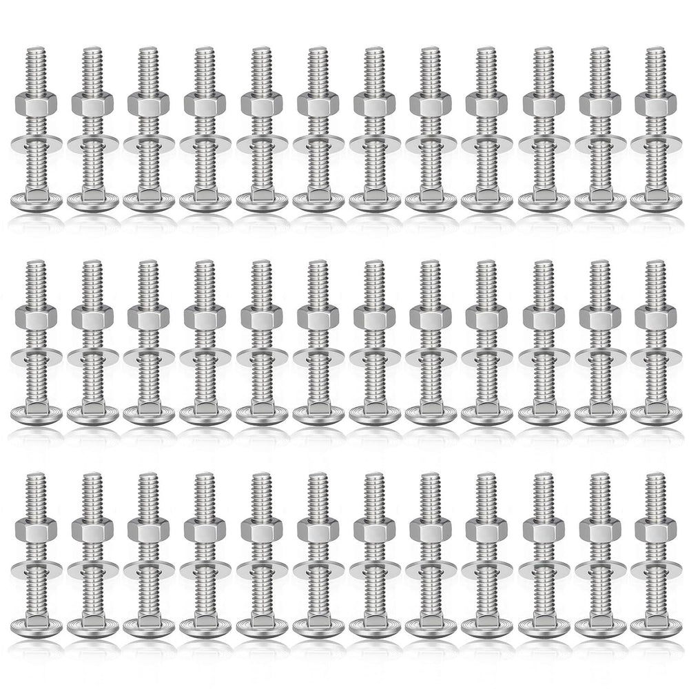 Zonon 50 Sets 5/16-18 x 2" Carriage Bolts and Nuts Kit,Silver