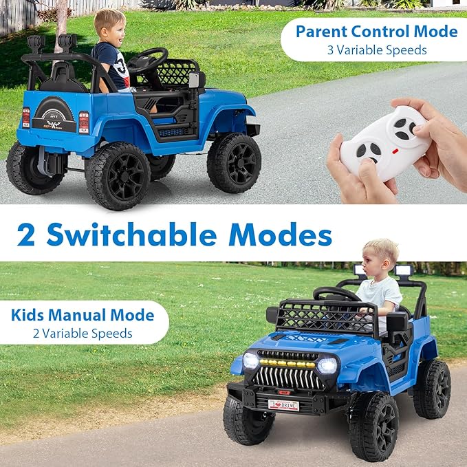 Costzon Kids Ride On Truck, 12V Battery Powered Electric Vehicles w/Remote