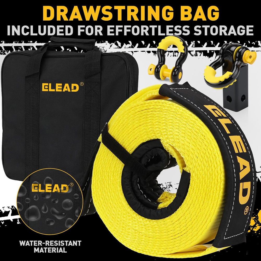 3" x 30Ft Recovery Tow Strap Heavy Duty with Hooks - 36000 LBS Break Str...