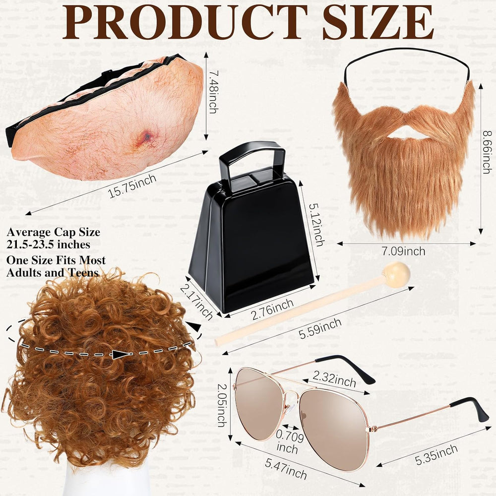 Mepase 6 Pcs Halloween Cowbell Costume Accessories Set Adult Cosplay Outfit