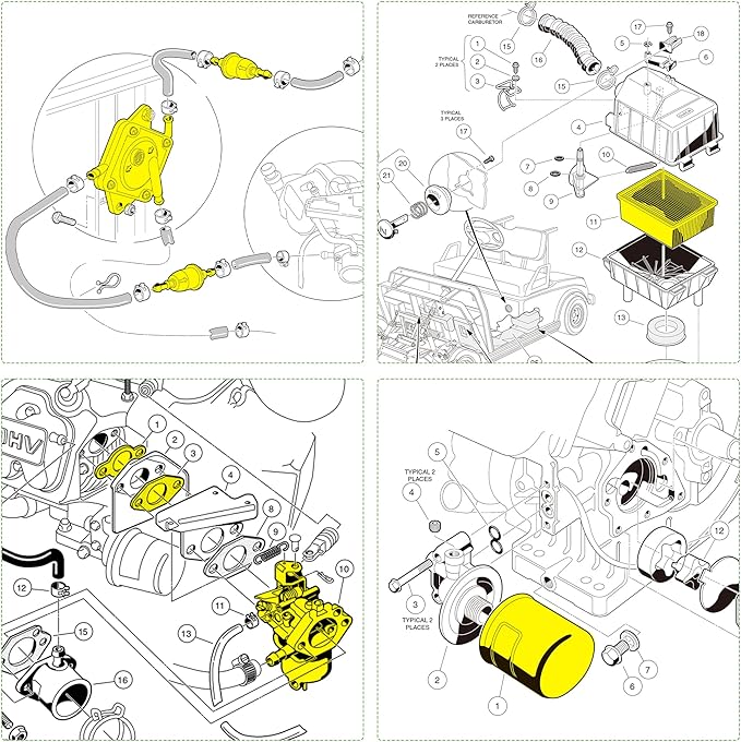 10L0L Golf Cart Carburetor Fuel Pump and Tune Up Kit