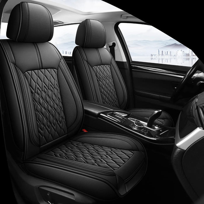 Pariitadin Leather Car Seat Covers Front Pair, Waterproof Breathable Faux