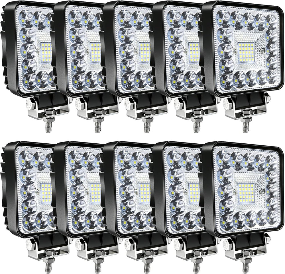 LED Off Road Lights, 4 Inch 123W LED Work Lights Pods, 12V 24V Offroad Drivin...