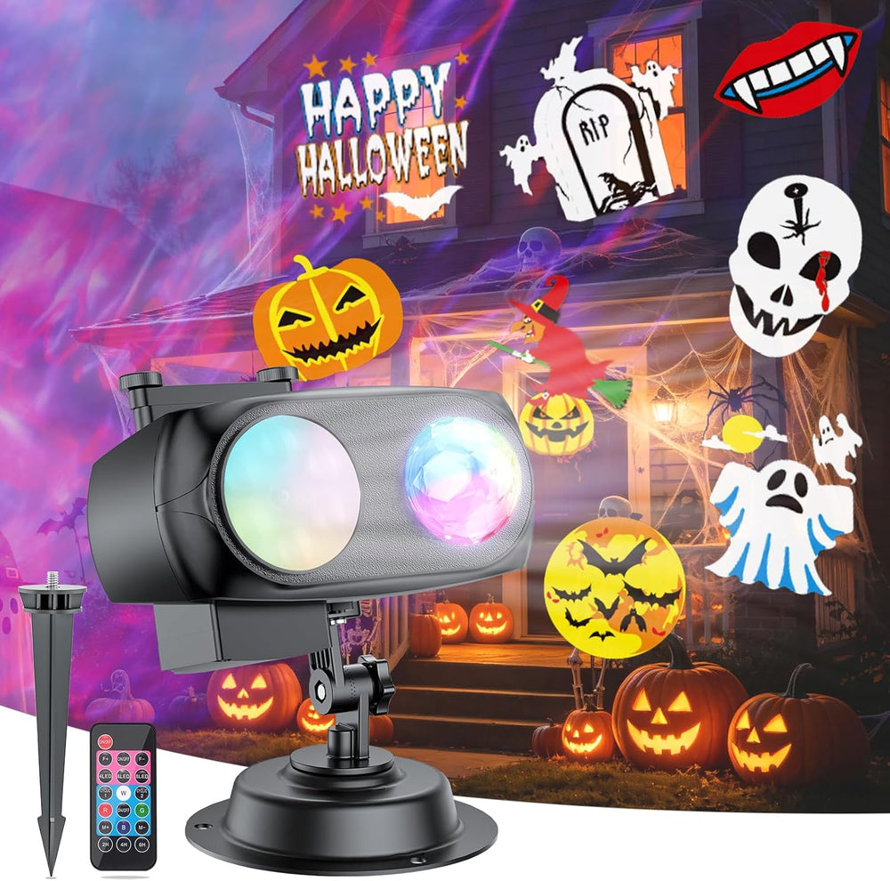 Brighter Halloween Christmas Outdoor Projector Lights with 14 HD (3D Ocean Wa...