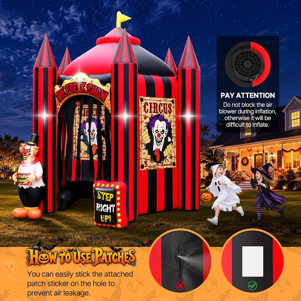 Kalolary 12FT Tall Halloween Inflatables Scary Clown Arch Haunted House
