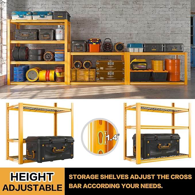 REIBII 40" W Garage Shelving 2240 LBS Storage Shelves Heavy Duty Metal S...