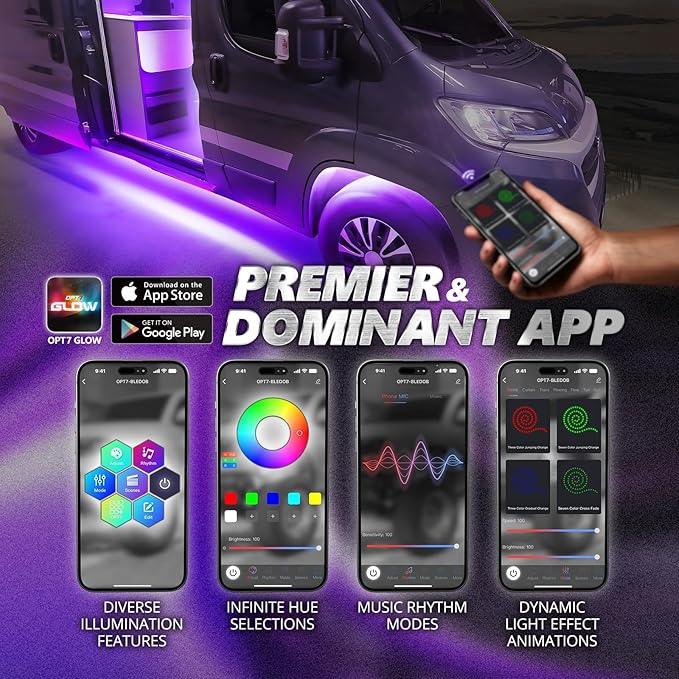 OPT7 Aura Pro Underglow Lights for Class B & B+ RV Motorhomes