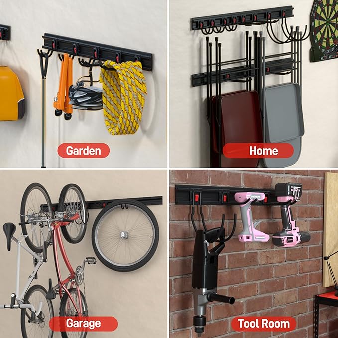 WORKPRO Garage Tool Organizer Wall Mount, Garage Organization Garden Tool Rack