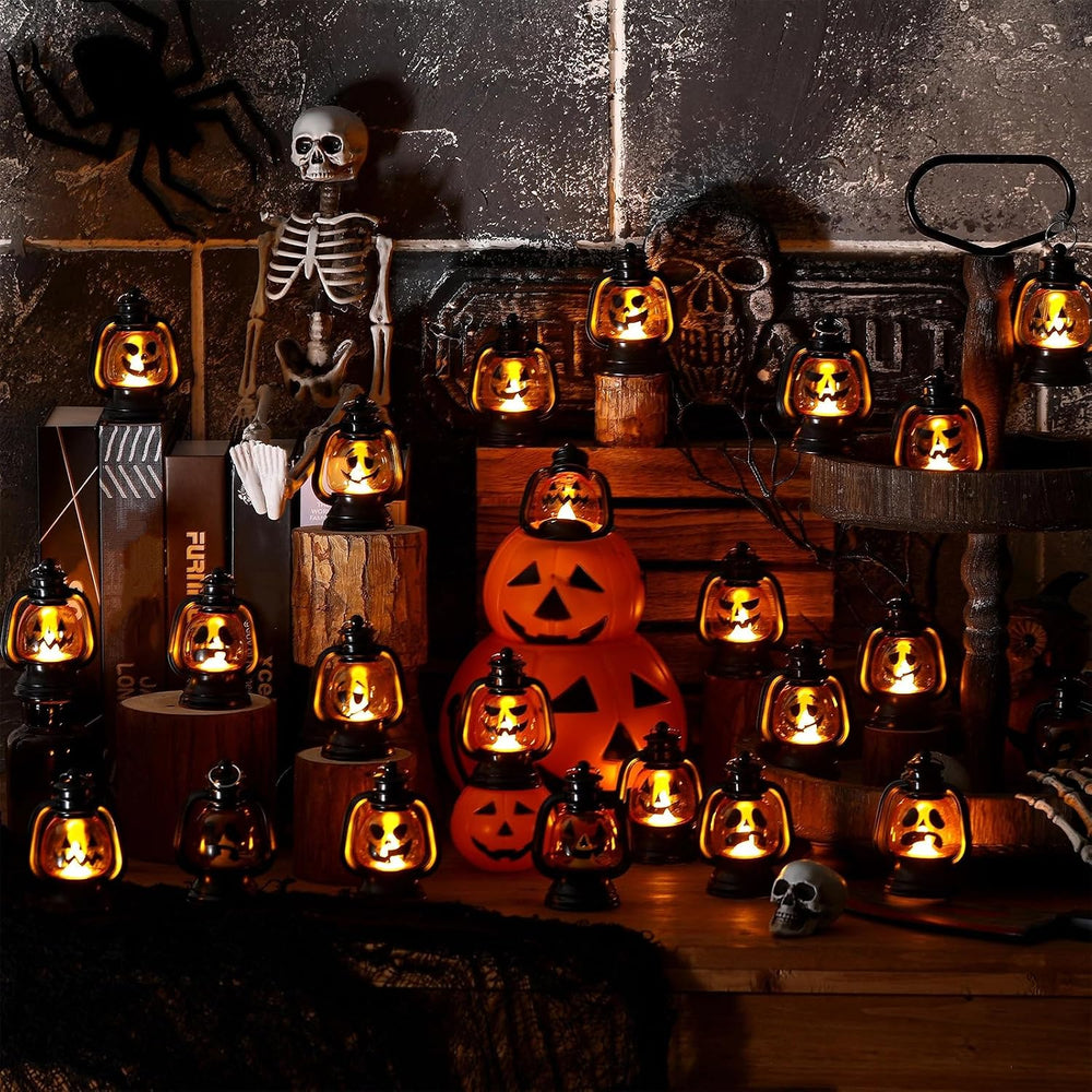 ROCEEI 24 Pcs Halloween Mini Pumpkin Lantern 3.54" Jack O Lantern