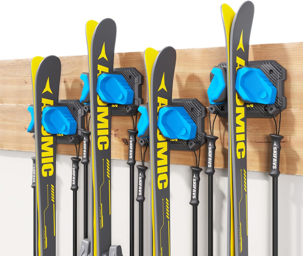 Ski & Snowboard Wall Rack for Garage (4 Pack)