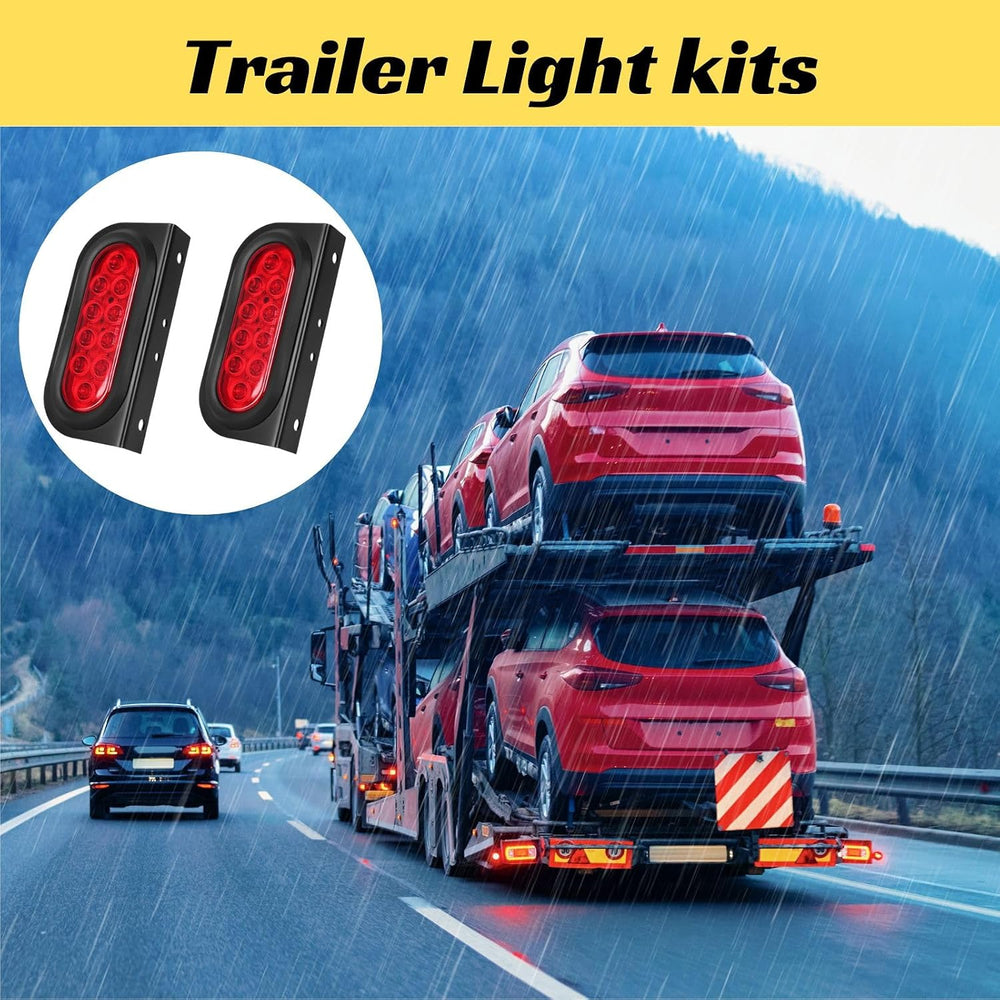 6 Inch Oval Led Trailer Lights Kit with Mounting Bracket