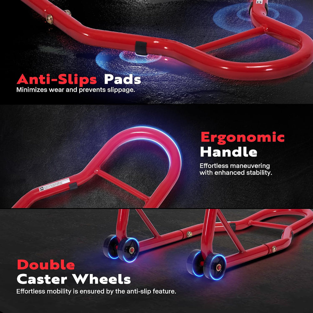 SPECSTAR Motorcycle Stands 882 Lbs Capacity, Red