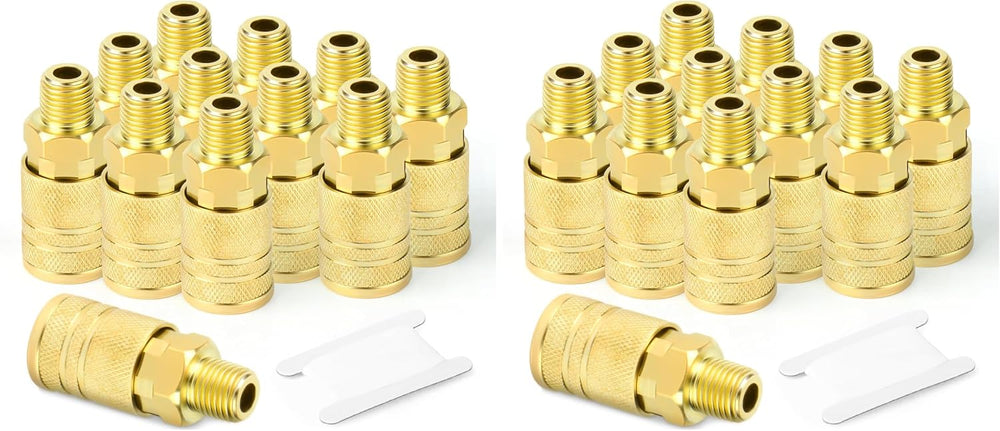 GASHER 12PCS 1/4-Inch Male Industrial Coupler,1/4 Inch NPT Male Threads Size,...