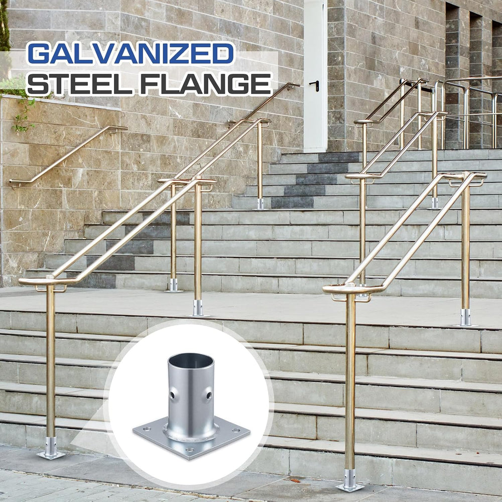 Blulu 8 Pack Galvanized Steel Flange Oblong Base for 1-5/8 OD Tubing